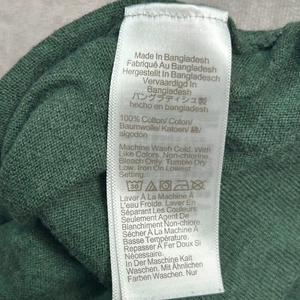 J.Crew Teddie Sweater Womens Small Green 100% Cotton Crew Neck Long Sleeve Knit - Picture 5 of 6